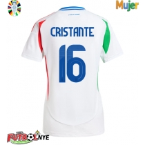 Camiseta Italia Bryan Cristante #16 Visitante Equipación para mujer Eurocopa 2024 manga corta